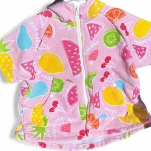 Tommy Bahama Colorful Fruit Print Towel Hoodie Swimsuit Coverup